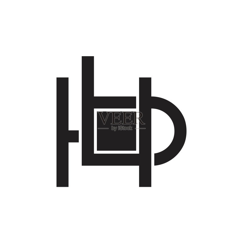 字母HB链接方块几何设计logo图标素材