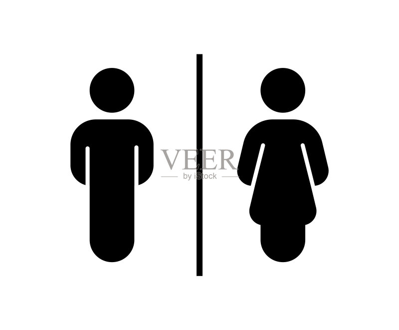 男女洗手间标志,WC标志,男女卫生间符号,矢量图图标素材