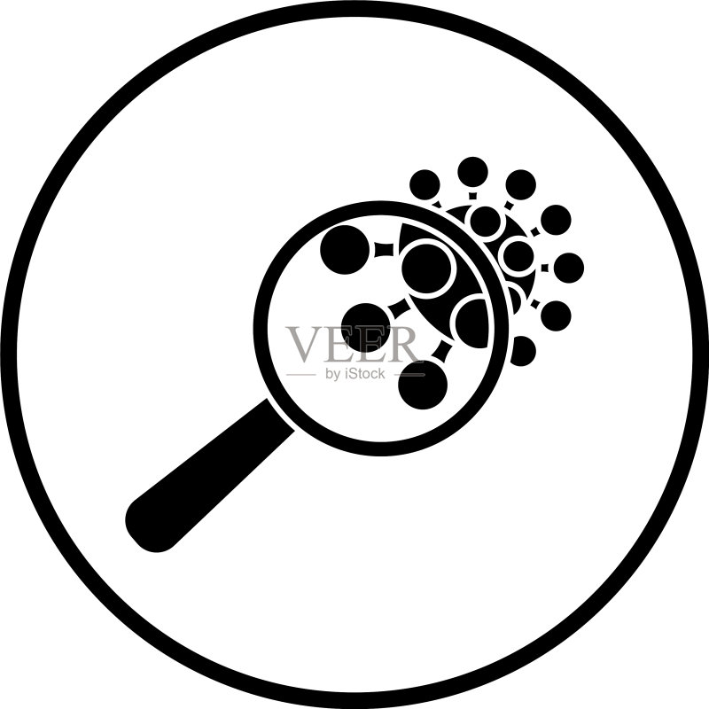 放大镜下的冠状病毒分子图标图标素材