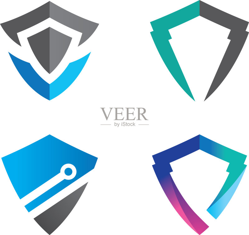渐变盾牌Logo设计图标素材