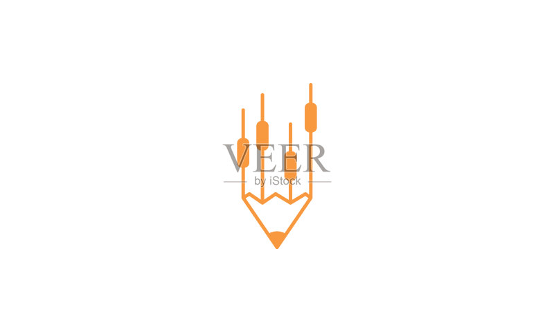 带声波线的现代铅笔Logo图标符号图标素材