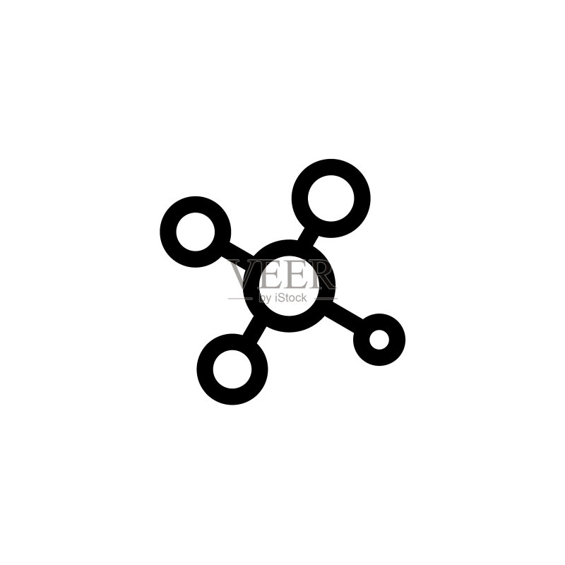 带轮廓线的分子图标图标素材