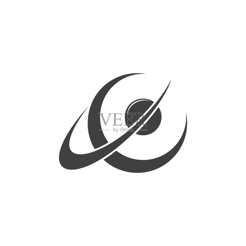 抽象轨道行星扁平Logo图标素材