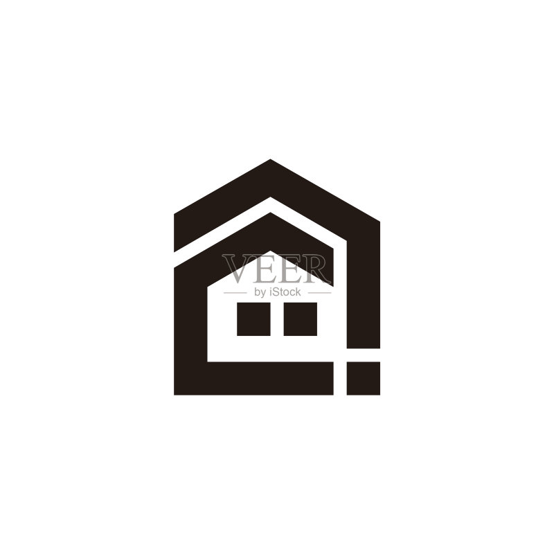 简易条纹线条住宅几何标志图标素材