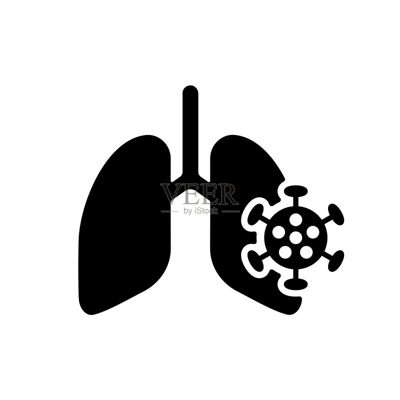 人体肺部病毒细菌感染图标图标素材