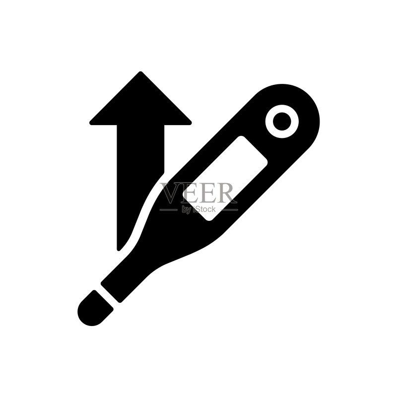 温度计符号图标显示温度升高图标素材