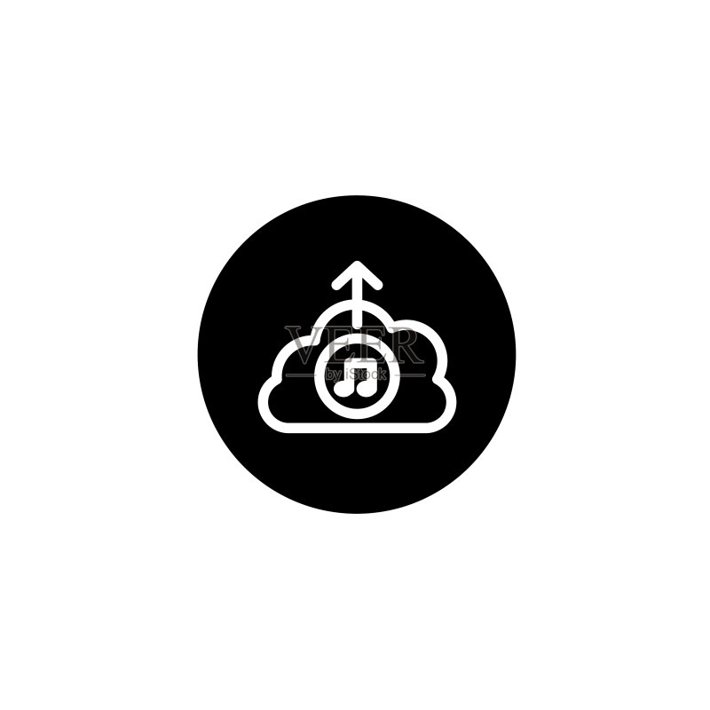 黑色圆形音乐上传图标图标素材
