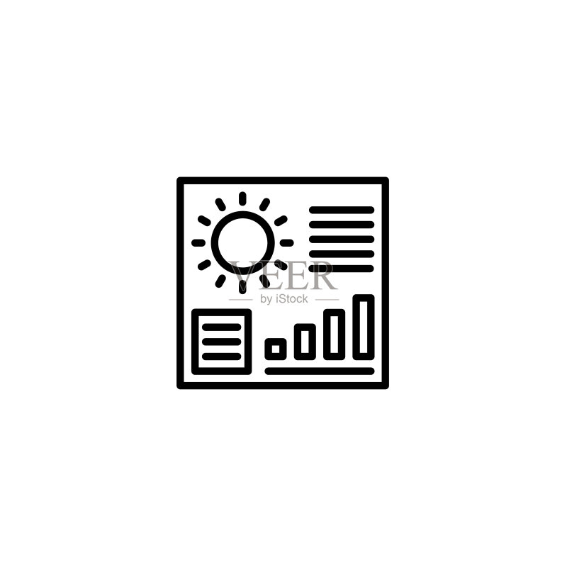 带有天气预报管理仪表板图标图标素材