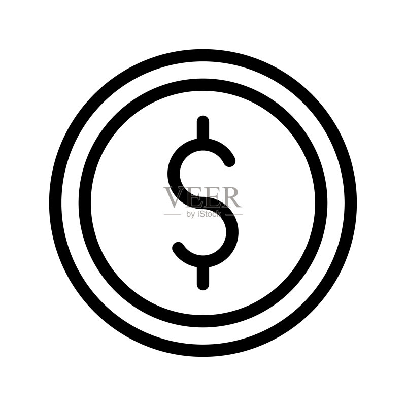 美元硬币图标图标素材