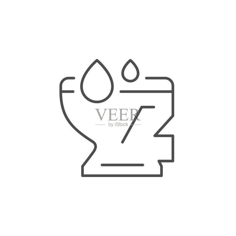 抽水马桶轮廓图标图标素材