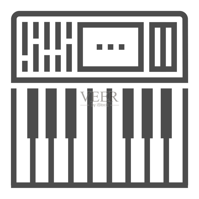 音乐产业方形线条矢量图标图标素材