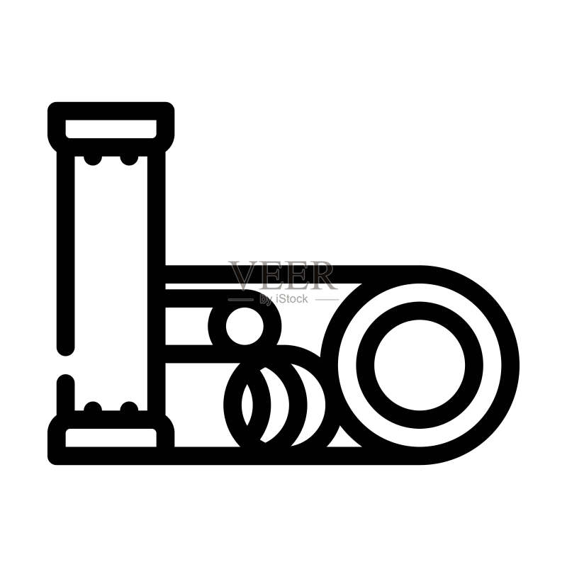 管道建筑材料线性图标矢量插画图标素材