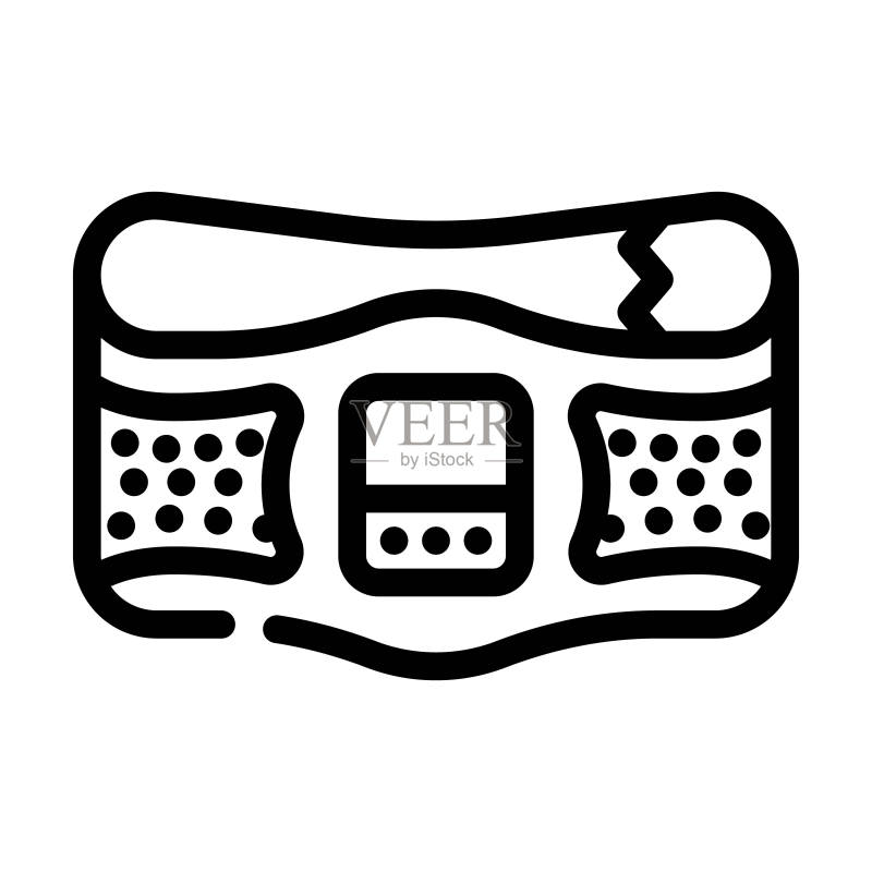 腰带刺激器线条图标矢量图图标素材