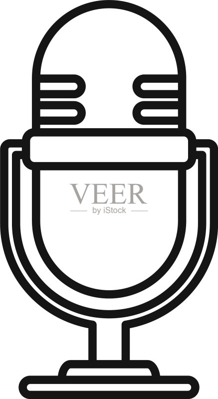 工作室麦克风轮廓样式图标图标素材