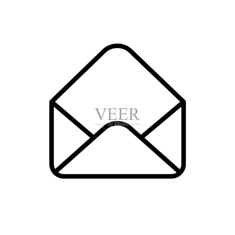 打开的信封扁平风格图标图标素材