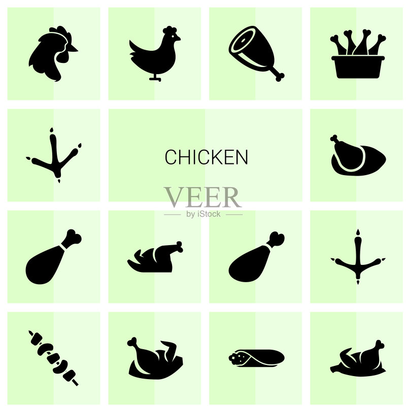 鸡肉图标集图标素材