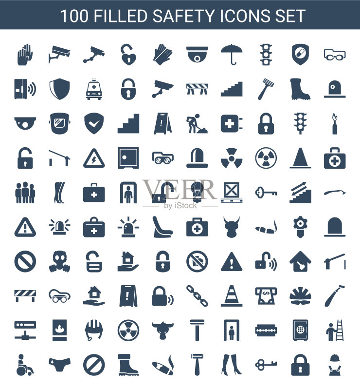 100个安全图标图标素材