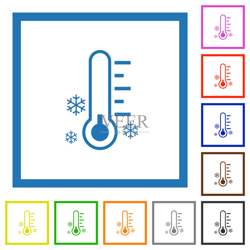 霜冻温度计扁平图标图标素材