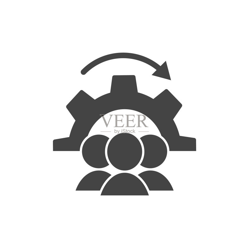 白色背景上的工作流程图标图标素材