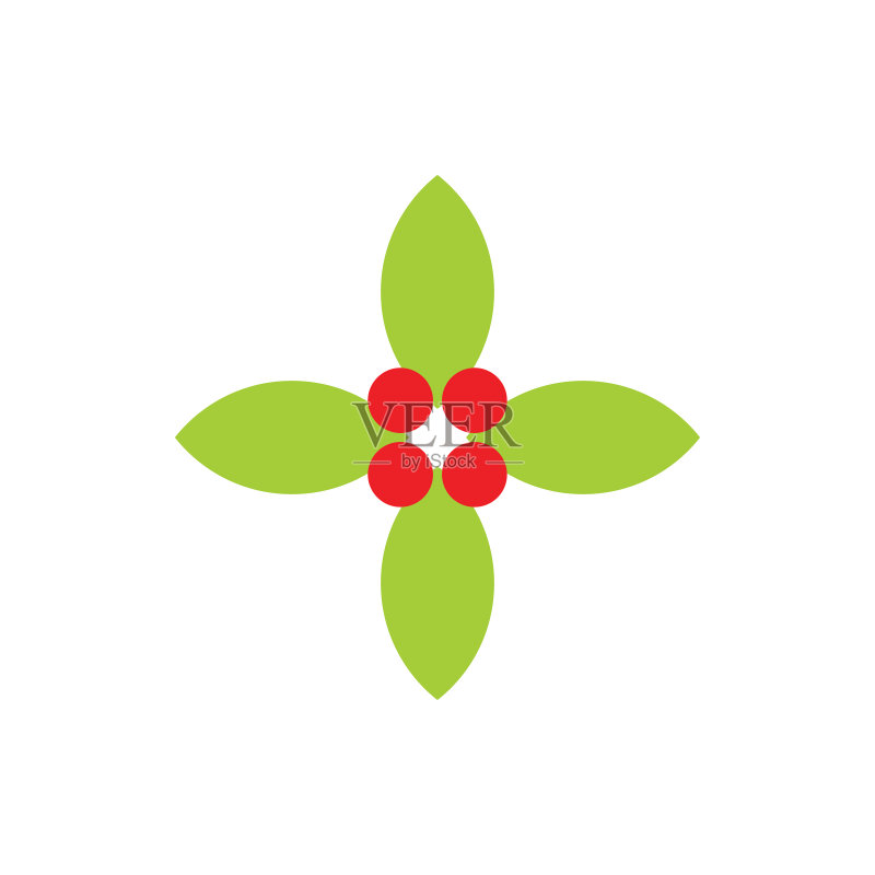 叶子樱桃水果草药医疗标志图标素材
