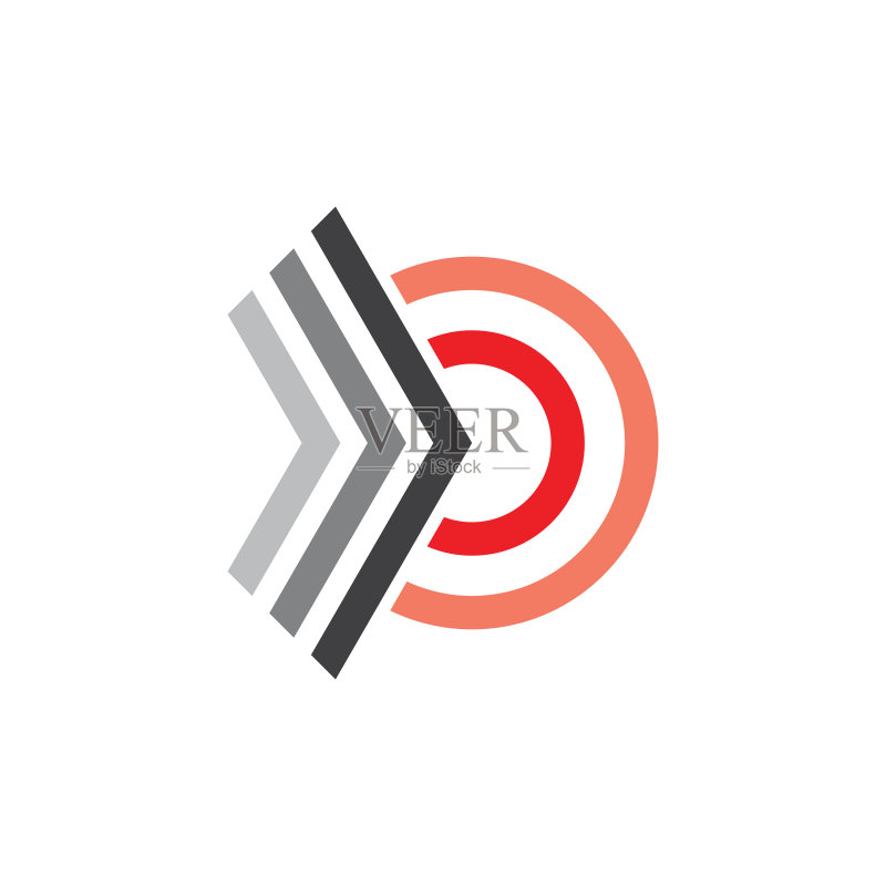 箭头靶心几何线条Logo图标素材