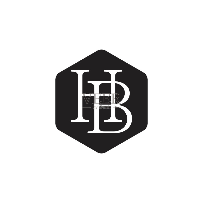 字母HB六边形标志图标素材