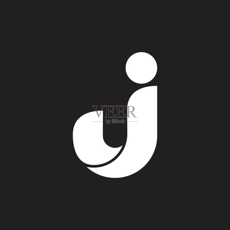 字母J曲线3D标志图标素材