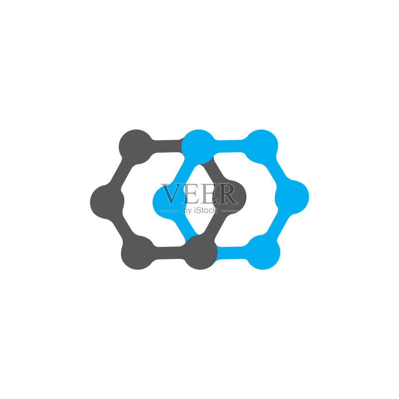 六边形点阵简约logo图标素材