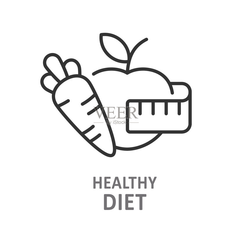 健康饮食线性图标图标素材