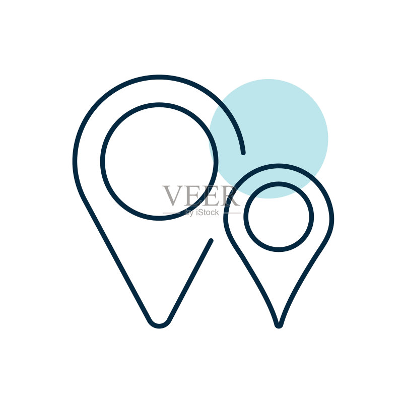 双图钉地图图标指示器图标素材