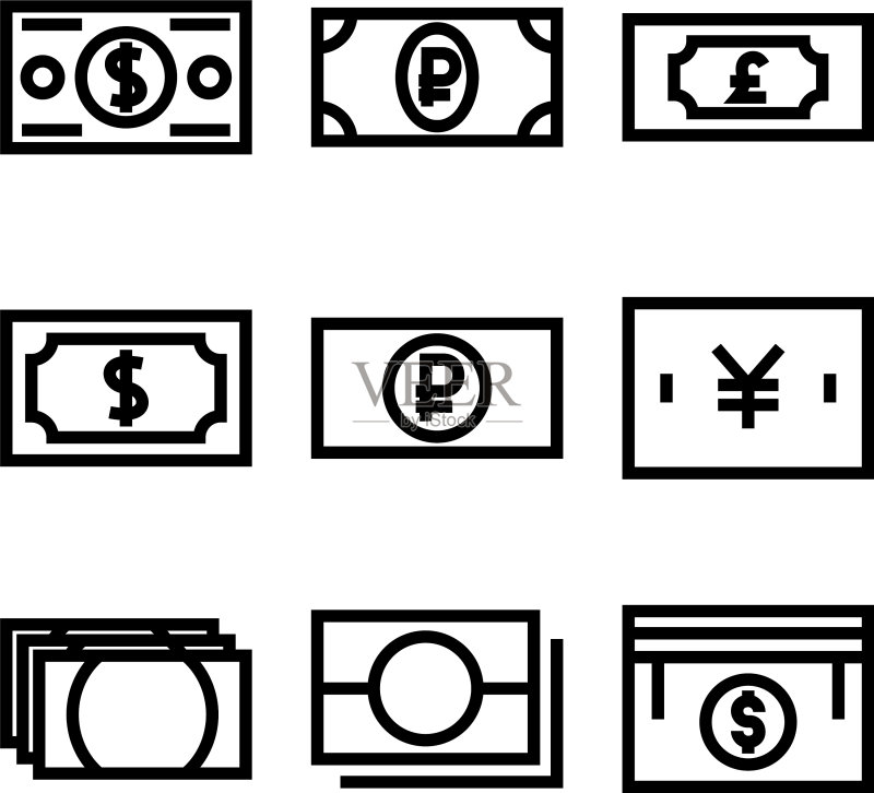 金钱图标或标志孤立的标志符号图标素材