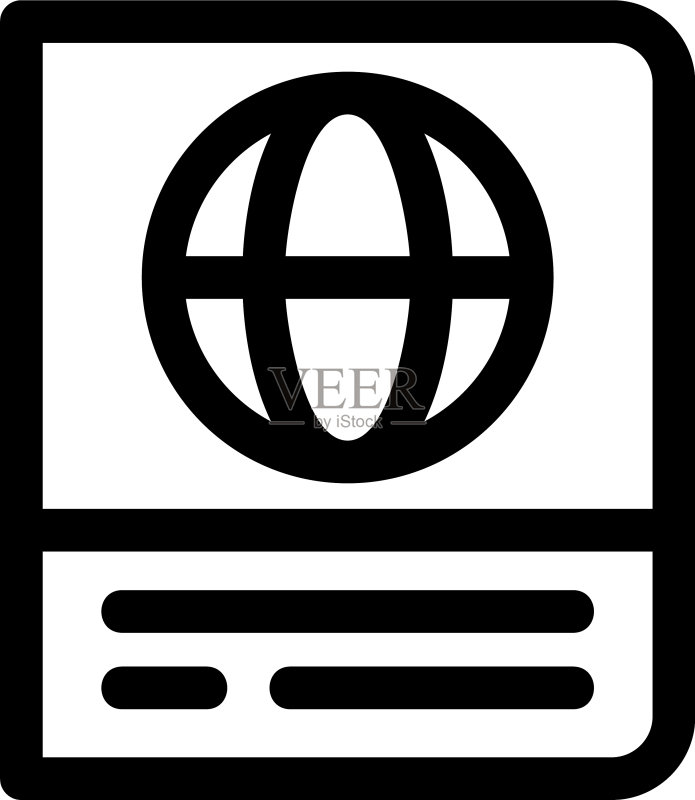 护照图标或标志图标素材