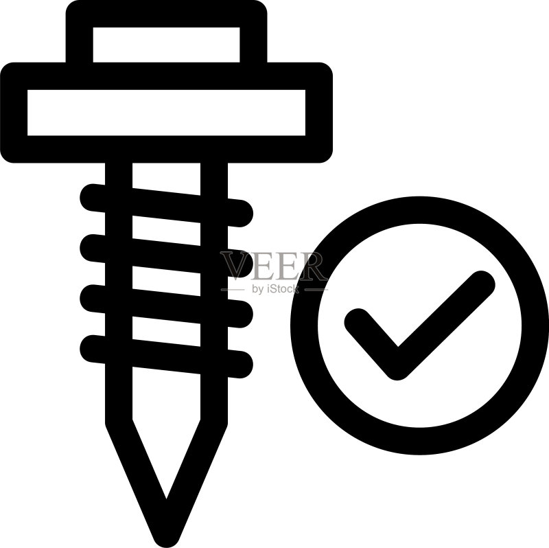 螺丝钉图标或logo isolated sign symbol图标素材