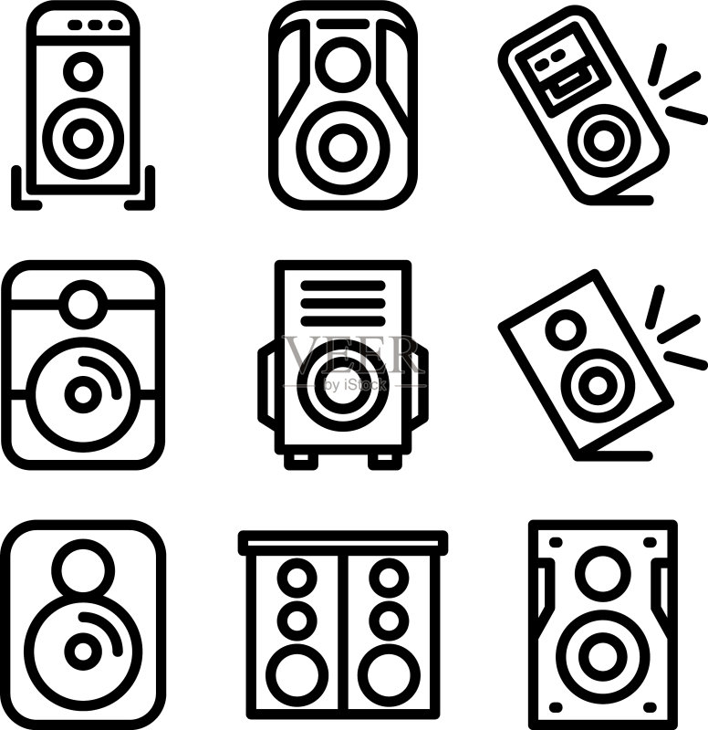 扬声器图标或logo孤立标志符号图标素材