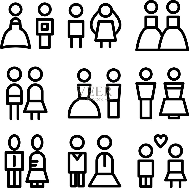 婚礼图标或logo独立标志符号图标素材