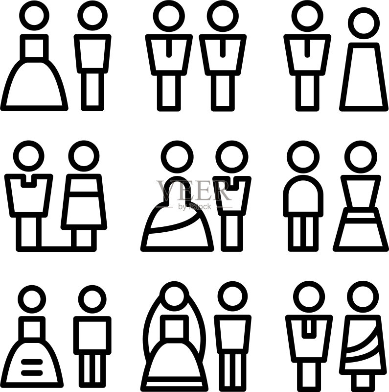 婚礼图标或logo独立标志符号图标素材
