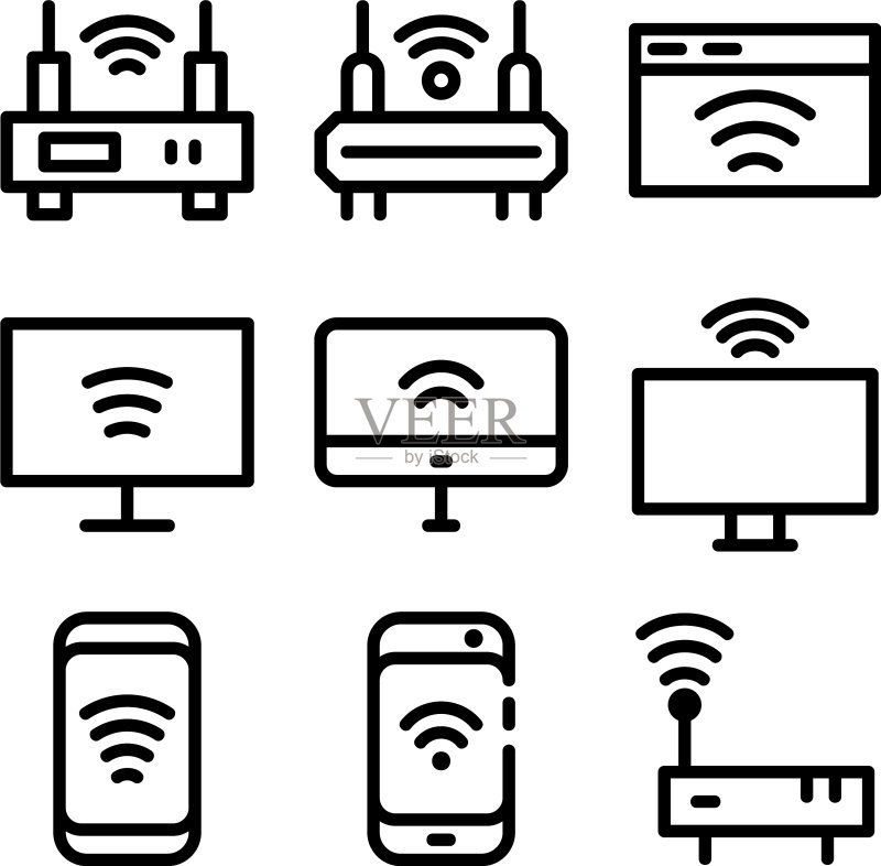 Wifi图标或标志孤立标志符号图标素材