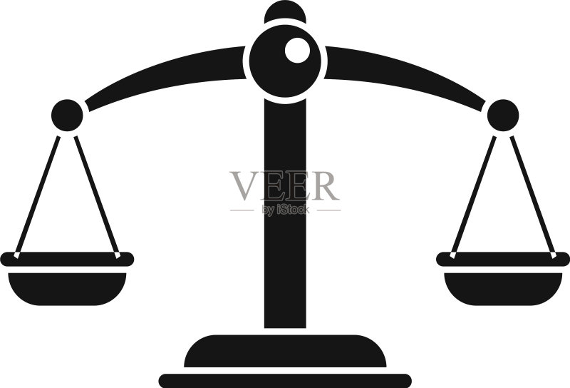 公证天平图标简约风格图标素材