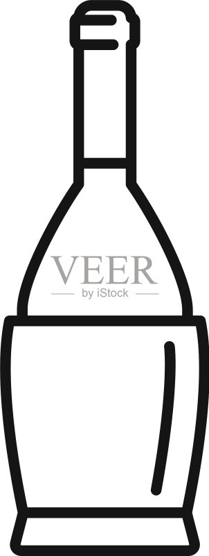 法国葡萄酒瓶轮廓图标图标素材