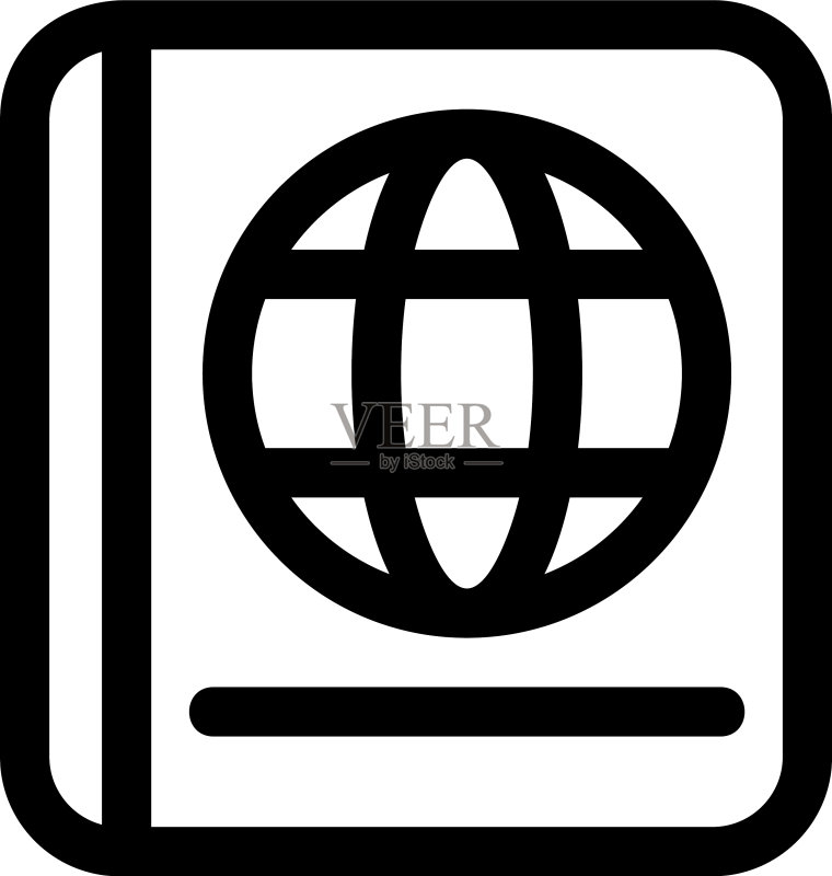 护照图标或标志图标素材
