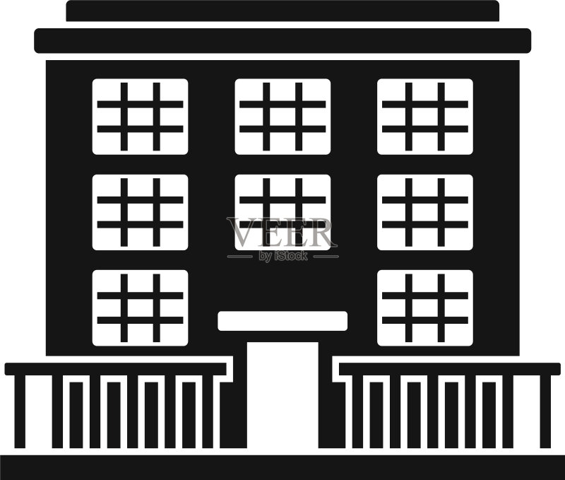 监狱建筑简约风格图标图标素材