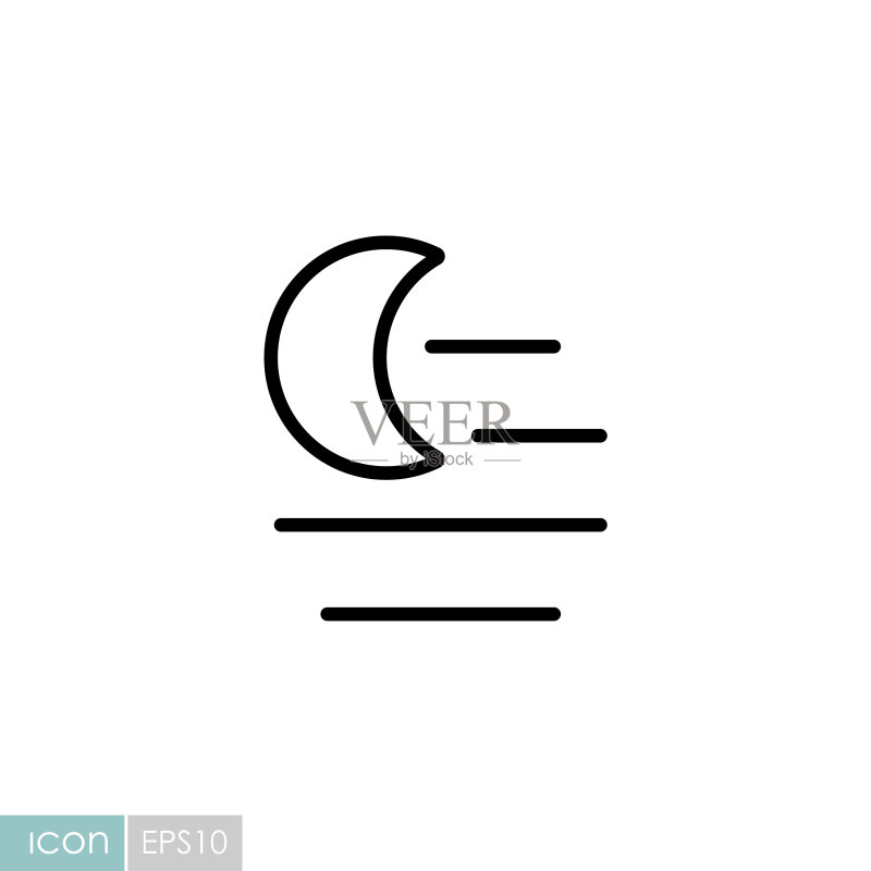 雾夜天气图标图标素材