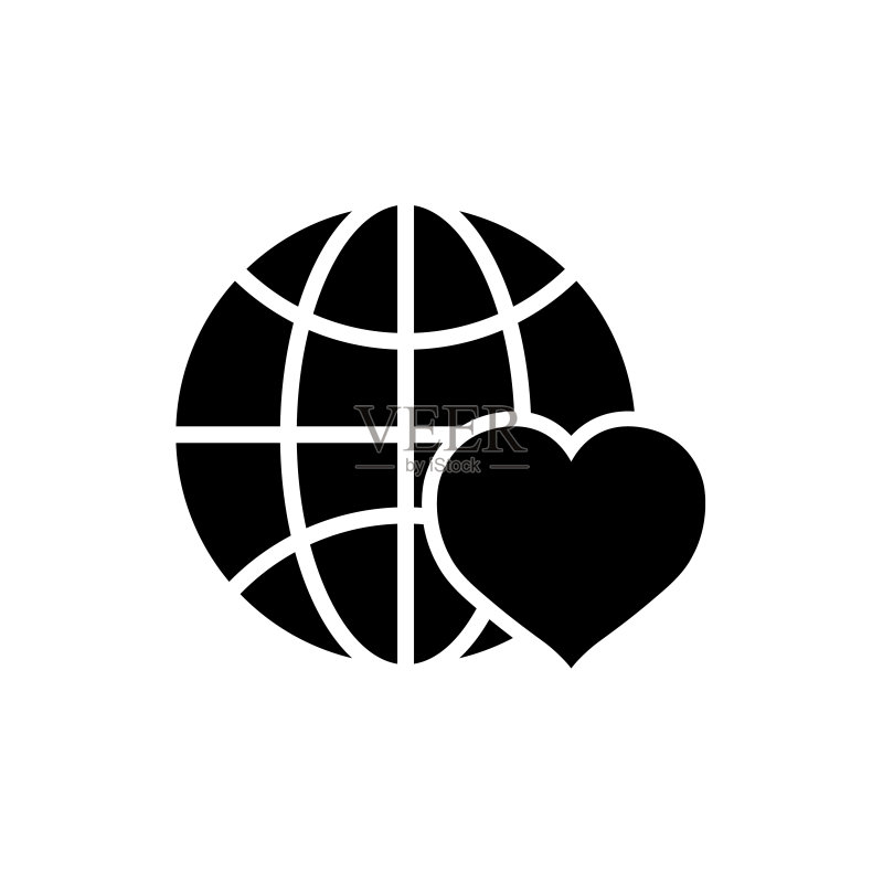 心形图标,在白色背景上隔离的logo图标素材