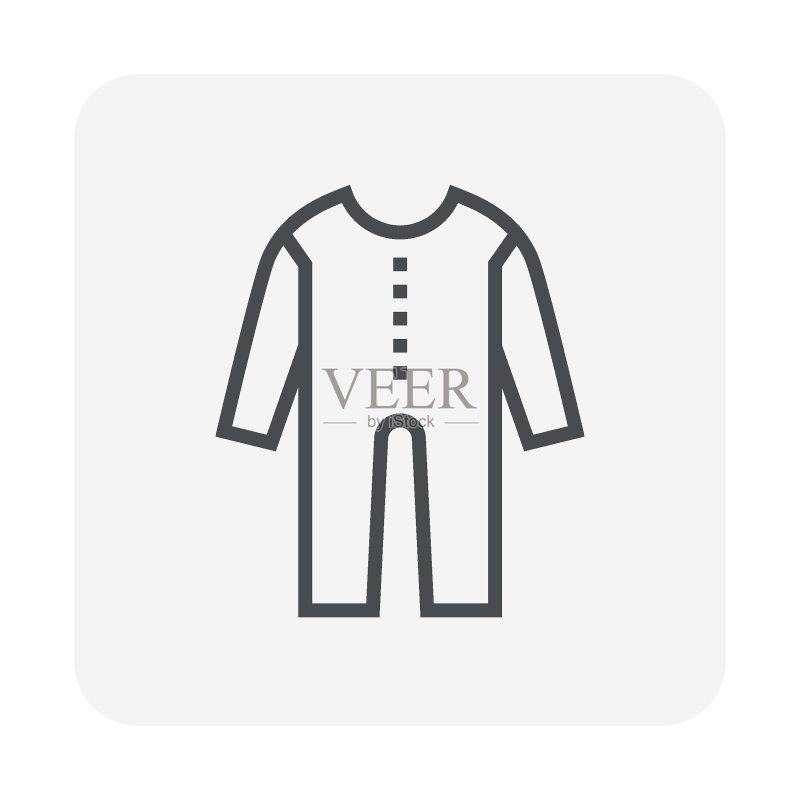 连体工作服矢量图标设计(可编辑线条)图标素材