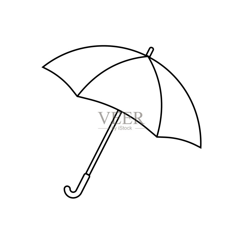 打开的雨伞V线图标设计图标素材