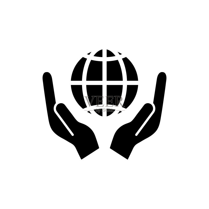 地球和人手图标图标素材