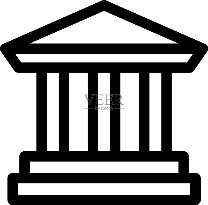 银行图标或徽标孤立标志符号图标素材