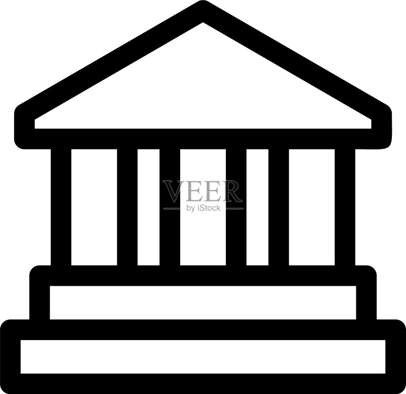 银行图标或徽标孤立标志符号图标素材