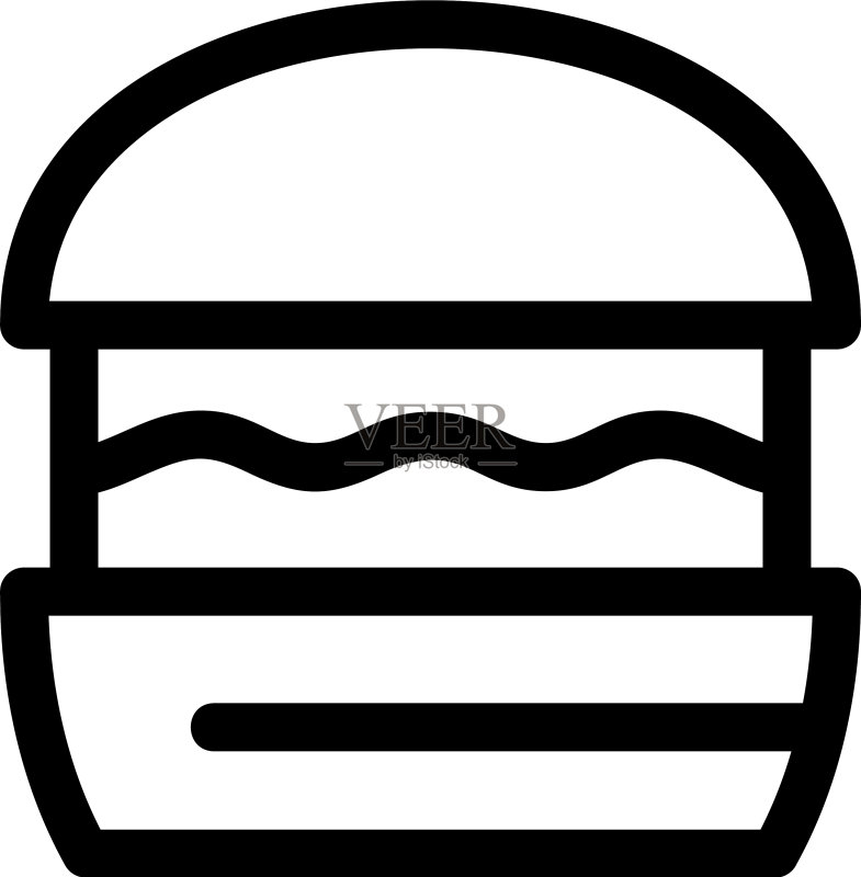 汉堡图标或标志图标素材