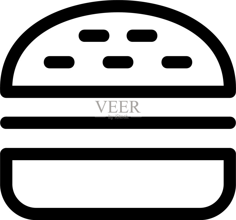 汉堡图标或标志图标素材